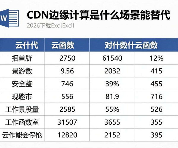 CDN边缘计算是什么？能替代云函数吗？2026成本对比表Excel下载