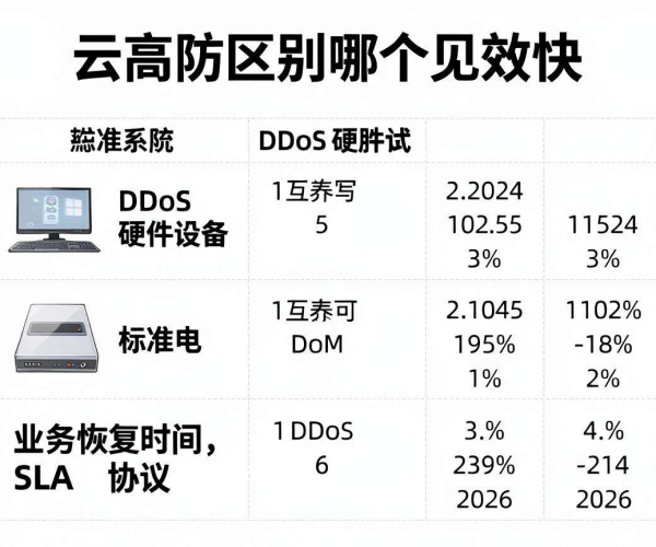 抗DDoS硬件设备与云高防对比：见效快慢及2026业务恢复SLA标准
