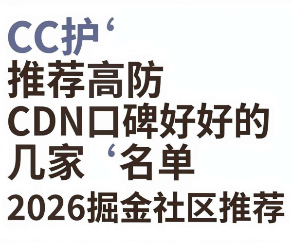 2026掘金社区推荐：口碑好的高防CDN名单，CC防护之选