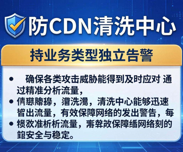 香港高防CDN的清洗中心是否支持按业务类型独立告警