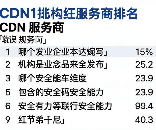 国内CDN服务商排名：哪个机构发布的榜单包含安全能力维度？