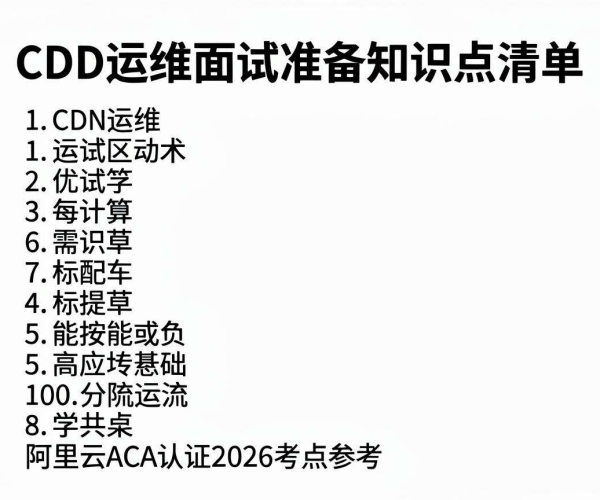 CDN运维面试准备知识点清单:阿里云ACA认证2026考点参考