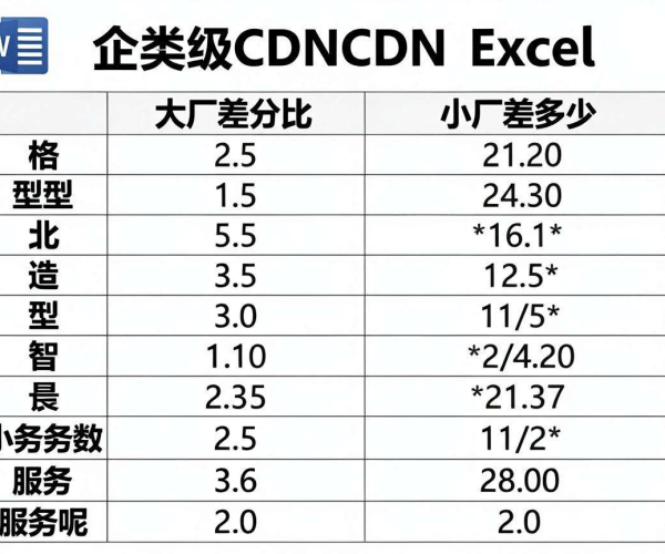企业级CDN价格：大厂与小厂差距几何？服务对比表格Excel下载