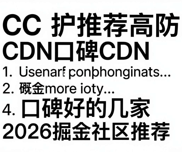 2026掘金社区推荐：口碑好的CC防护高防CDN几家名单