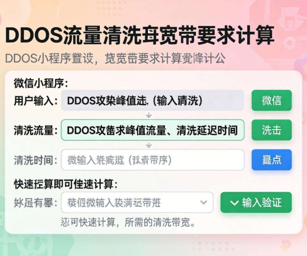 DDoS流量清洗带宽要求计算公式简单版在线计算器微信小程序