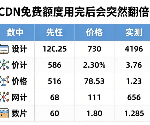 CDN免费额度用完后价格是否翻倍？实测多家CDN对比表揭晓