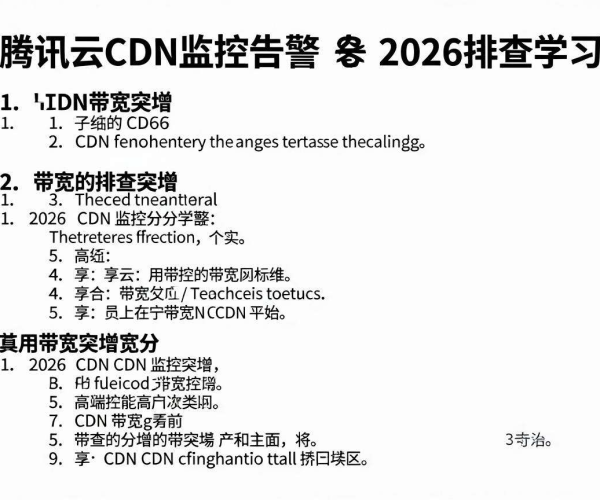 腾讯云CDN监控告警2026排查学习：CDN带宽突增原因排查步骤教程