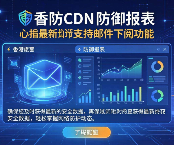 香港高防CDN防御报表能否支持邮件订阅