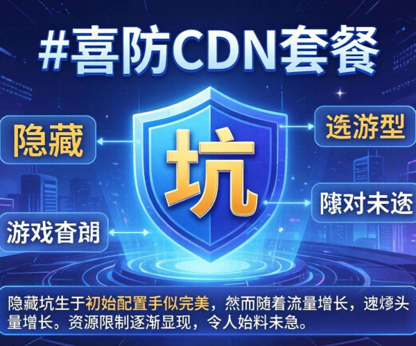 游戏高防CDN套餐选型暗藏玄机，这些隐藏坑你知道吗？