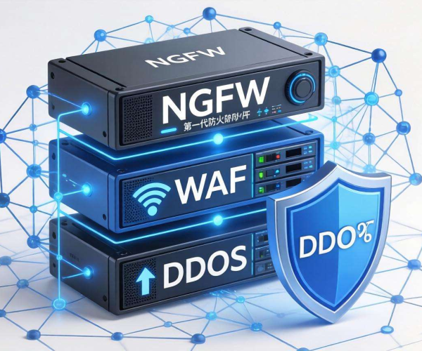 多层纵深防护：NGFW+WAF+高防构筑网络安全坚固防线