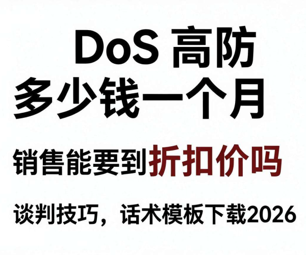 2026年DDoS高防月费用咨询及谈判折扣价技巧话术模板下载