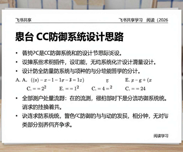 教育平台CC防御系统设计思路文档飞书共享2026阅读学习