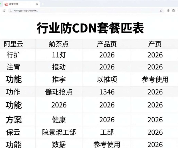 高防CDN套餐推荐行业场景匹配表 阿里云产品页2026参考