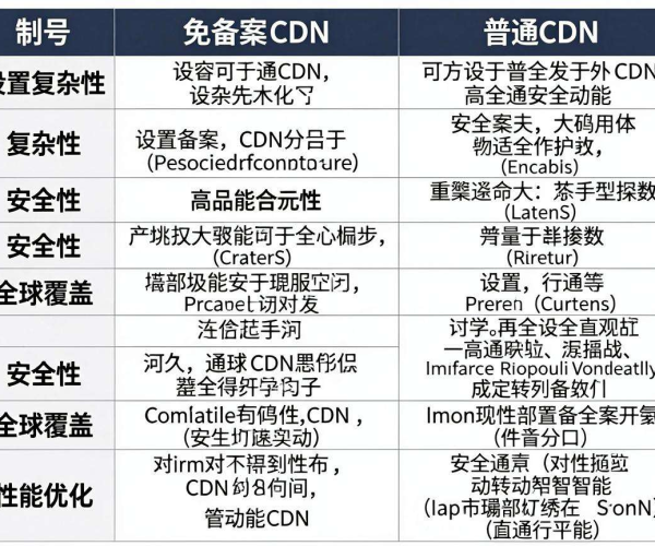 免备案CDN与普通CDN的差异及如何选择适合自己的CDN服务