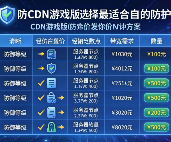2026游戏版高防CDN价格表，为游戏安全与流畅保驾护航