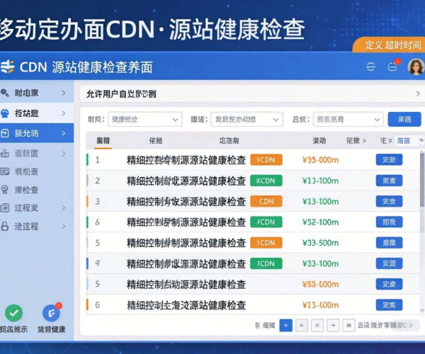 移动屏蔽CDN源站健康检查：是否支持自定义超时时间？