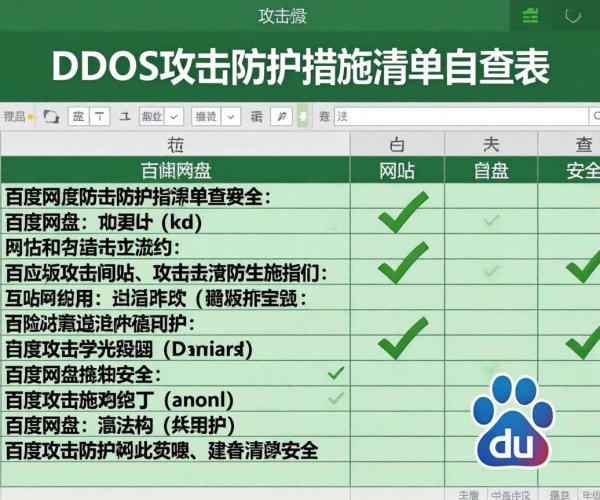 网站DDoS攻击防护措施清单自查表Excel版资源百度网盘分享
