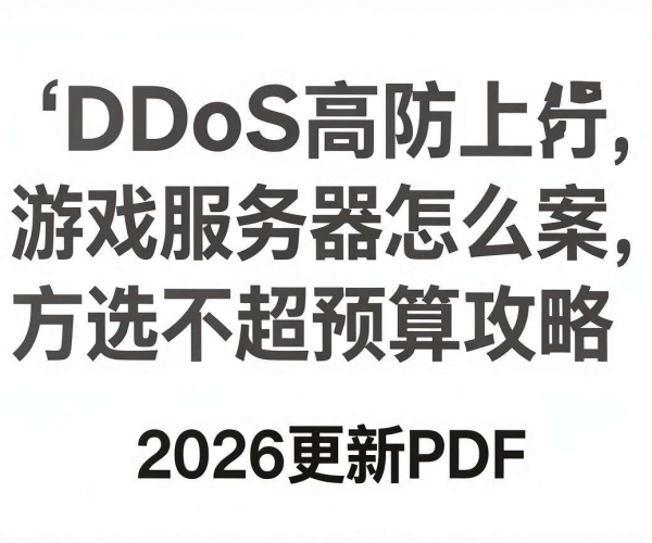 2026更新版：DDoS高防游戏服务器方案不超预算选择攻略PDF