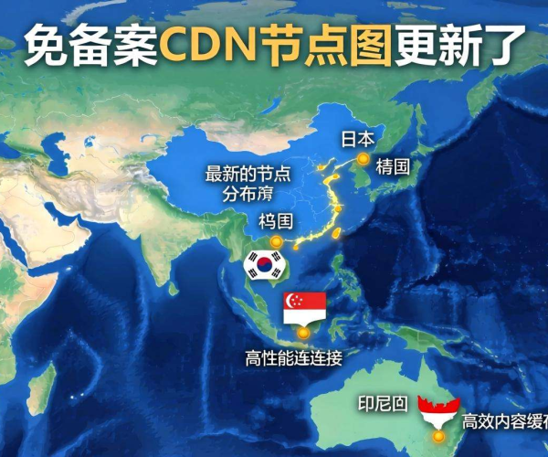 亚太地区免备案CDN节点图更新，助力网络加速与内容分发升级