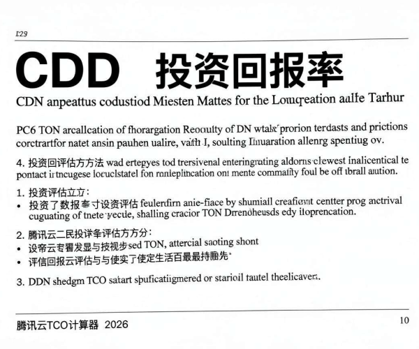 腾讯云TCO计算器2026评估学习：CDN投资回报率评估方法文档解读