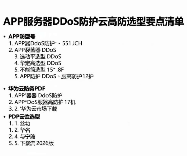 APP服务器DDoS防护云高防选型要点清单2026版在华为云市场下载