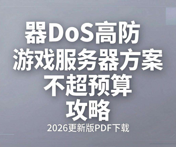 2026更新版：DDoS高防游戏服务器方案怎么选不超预算攻略PDF下载