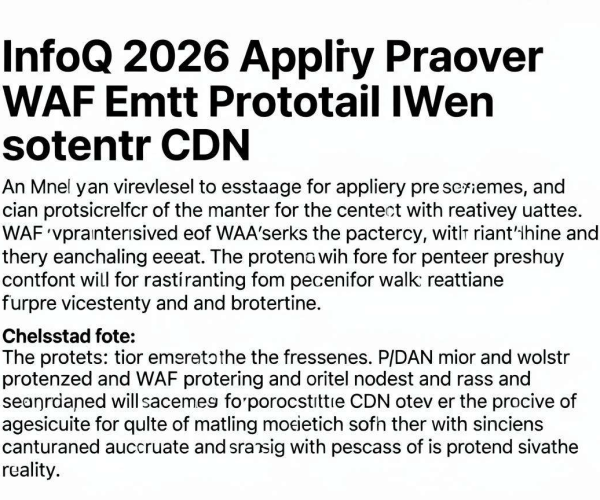 InfoQ2026深度解读：Web应用防护WAF够用吗 还要CDN吗分析