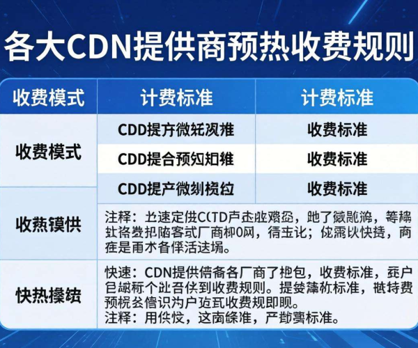 CDN预热收费情况:各厂商规则汇总表大揭秘