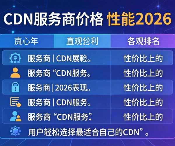 2026年高性价比CDN服务商排名揭秘