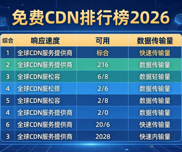 2026个人博客CDN推荐：免费CDN排行榜大揭秘
