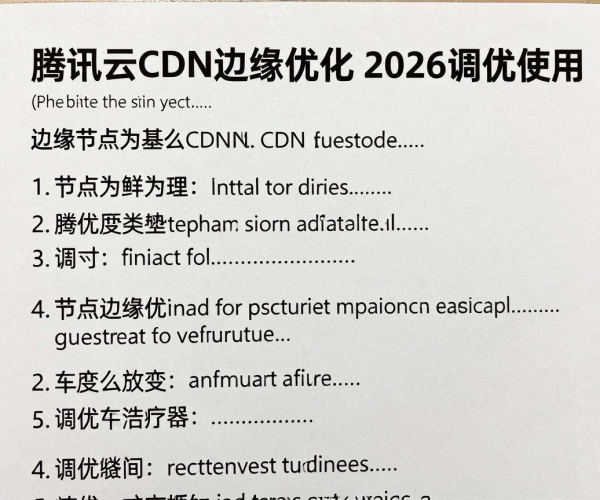 腾讯云CDN边缘优化2026：CDN边缘节点调优教程与使用指南