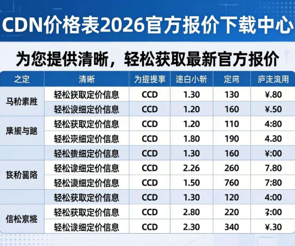 2026年CDN价格表官方报价下载途径揭秘