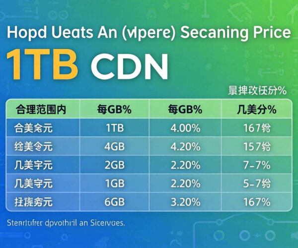 月流量1TB CDN定价几何才合理？解析市场价格区间