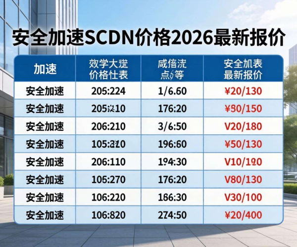 安全加速SCDN价格表2026最新报价，速览！