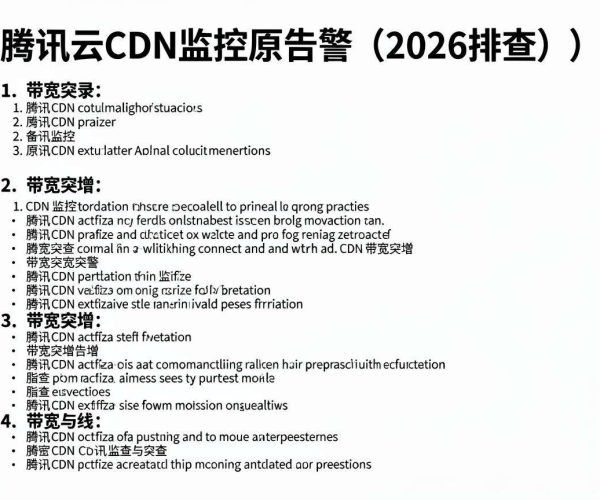 腾讯云CDN监控告警2026：CDN带宽突增原因排查步骤教程学习
