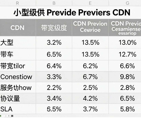 企业级CDN价格对比大厂与小厂差异及服务 表格Excel可编辑版
