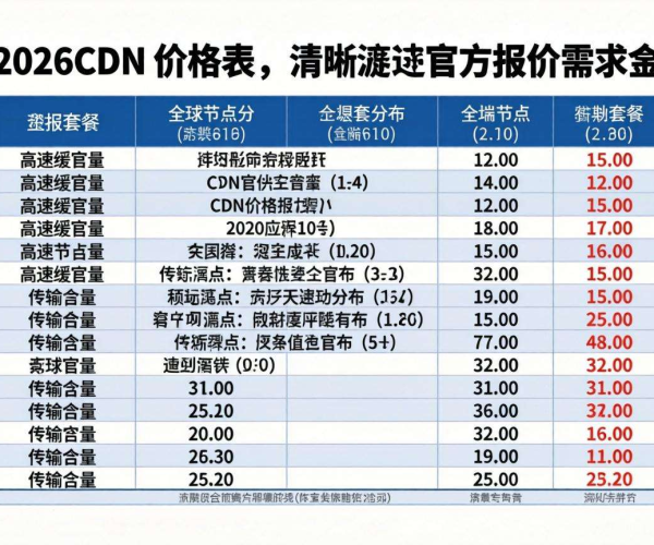 2026年CDN价格表官方报价在线文档下载途径揭秘