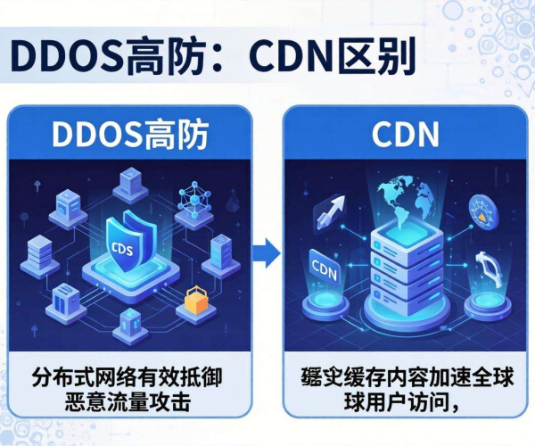 DDoS高防与CDN区别大揭秘：一张图PPT带你清晰了解