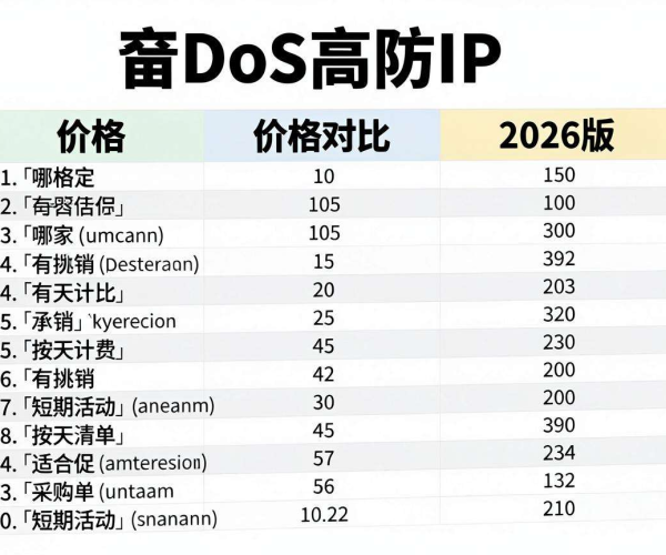 2026版DDoS高防IP按天计费价格对比 适合短期活动促销采购清单