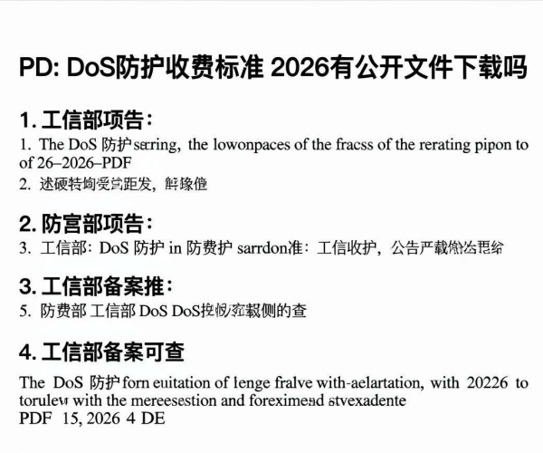 2026年DDoS防护收费标准有公开文件下载吗？工信部备案可查PDF