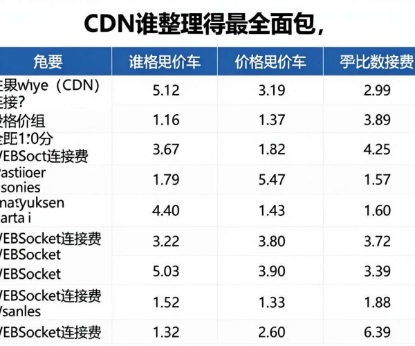 国内 CDN 价格对比表格谁最全面 含 WebSocket 连接费揭秘