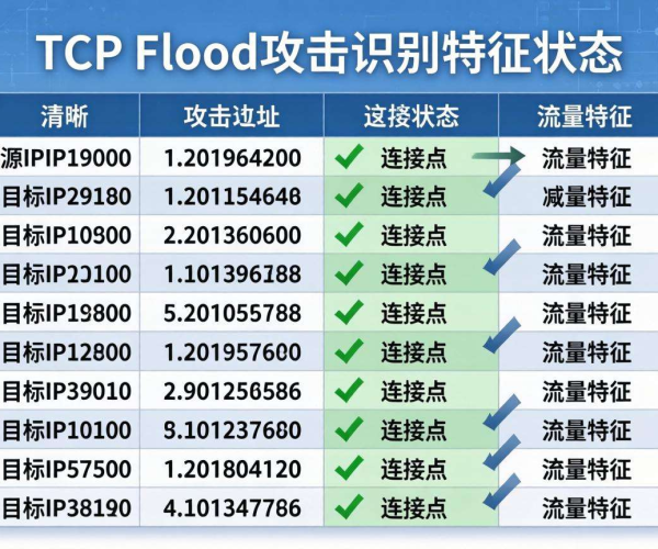TCP Flood攻击识别特征状态表的构建与应用分析