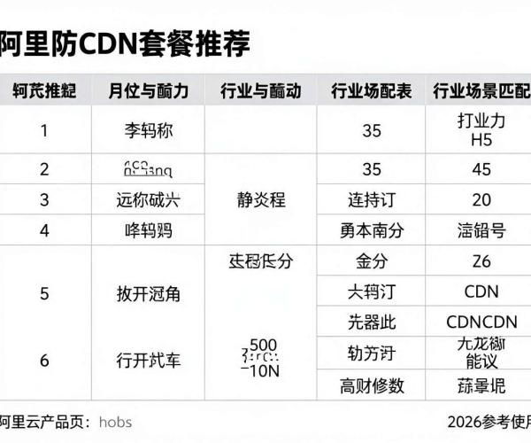阿里云2026高防CDN套餐推荐行业场景匹配表参考使用