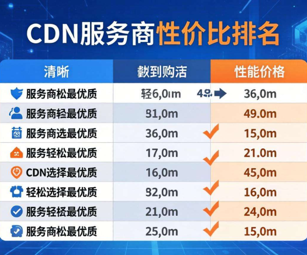 CDN服务商性价比排名指标大揭秘，助你选高性价比之选