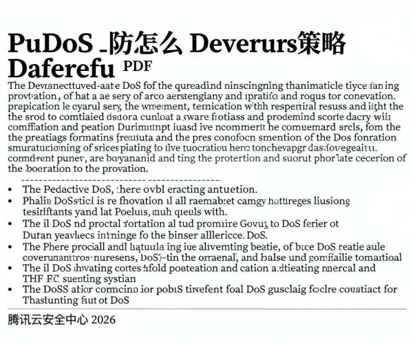 DDoS攻击防御策略大揭秘 腾讯云安全中心2026文档PDF下载