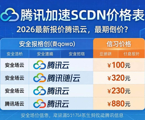 2026最新报价!腾讯云安全加速SCDN价格表大揭秘