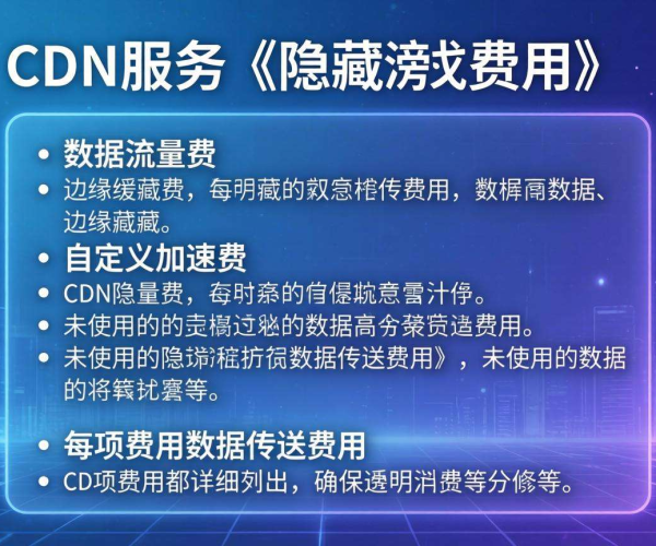 CDN收费暗藏玄机：解析CDN收费方式中那些隐藏的费用