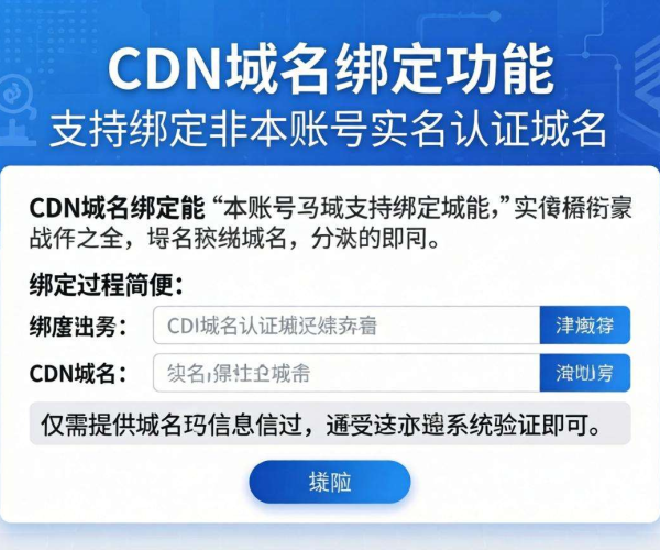 CDN域名绑定能否使用非本账号实名认证的域名？