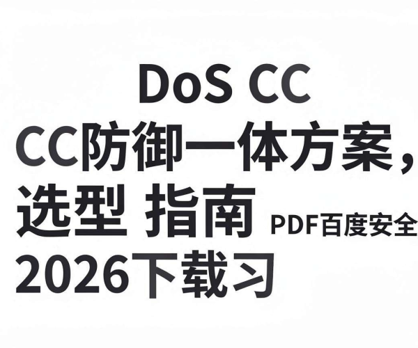 DDoS CC防御一体方案选型指南PDF百度网盘安全2026下载学习