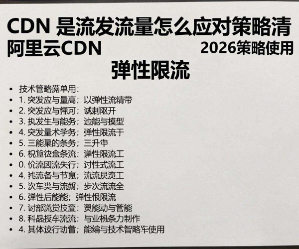 应对CDN突发流量：阿里云CDN弹性限流2026策略使用指南